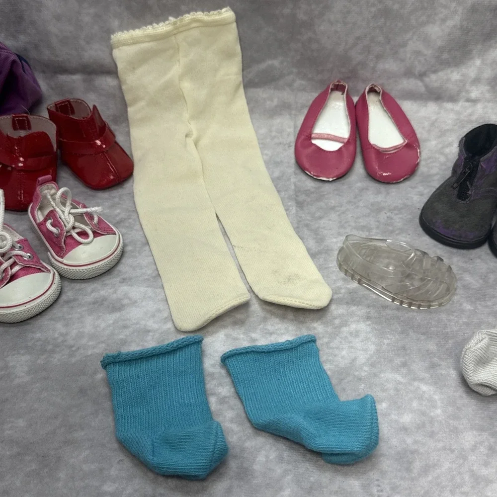 American Girl‎ Lot Shoes/Clothes Pink Flats Skate Socks Anywhere Boots *READ*